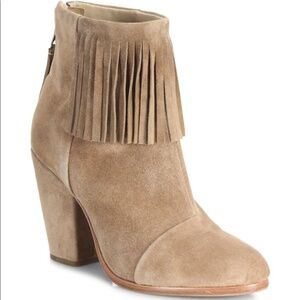 RAG & BONE NEWBURY FRINGE CAMEL SUEDE, OILED DISTRESSED